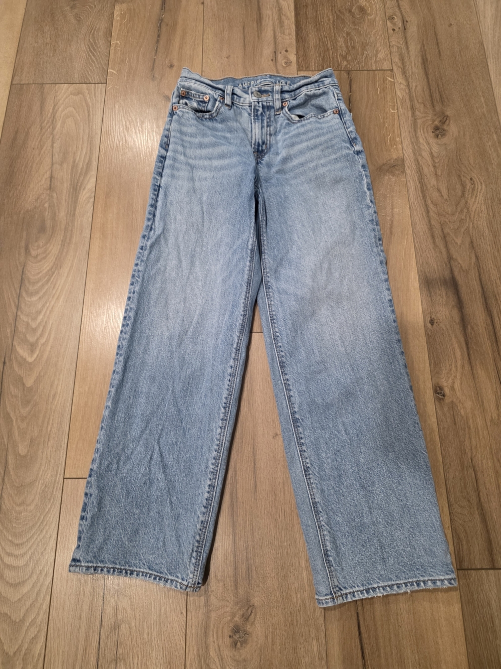 AE Straight-Leg Light Blue Jeans - Picture 1 of 5
